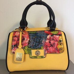 Yellow Floral Box Hand Bag